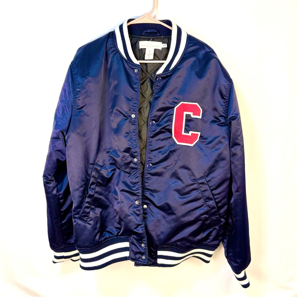 H&M Cleveland Blue Varsity Bomber Jacket with Red C Patch‎ ~ Like New Excellent